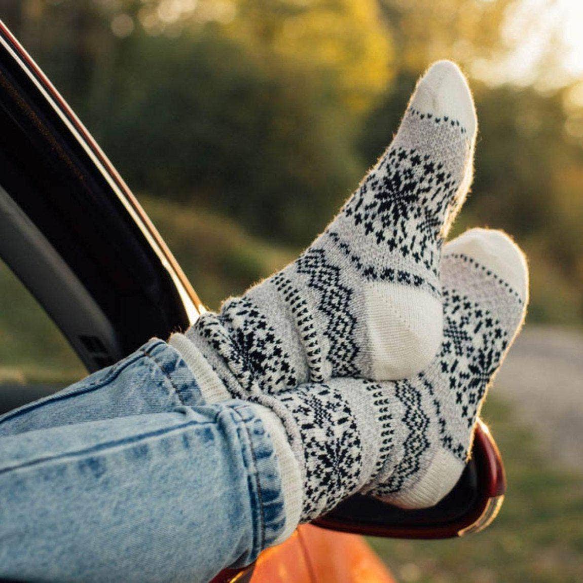 Asenka Creme Nordic Wools Socks Swede Alley Co.