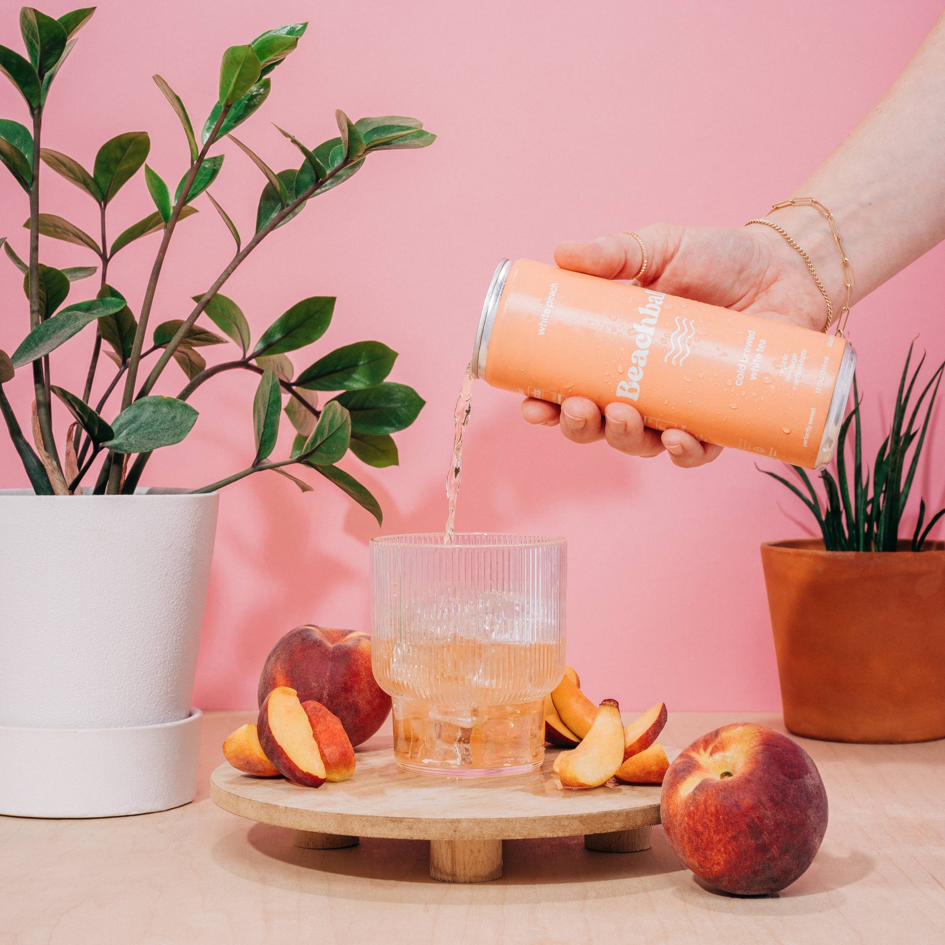 Sail Away Coffee Co. - BEACHBALL Organic Iced Tea Can - White Peach Swede Alley Co.