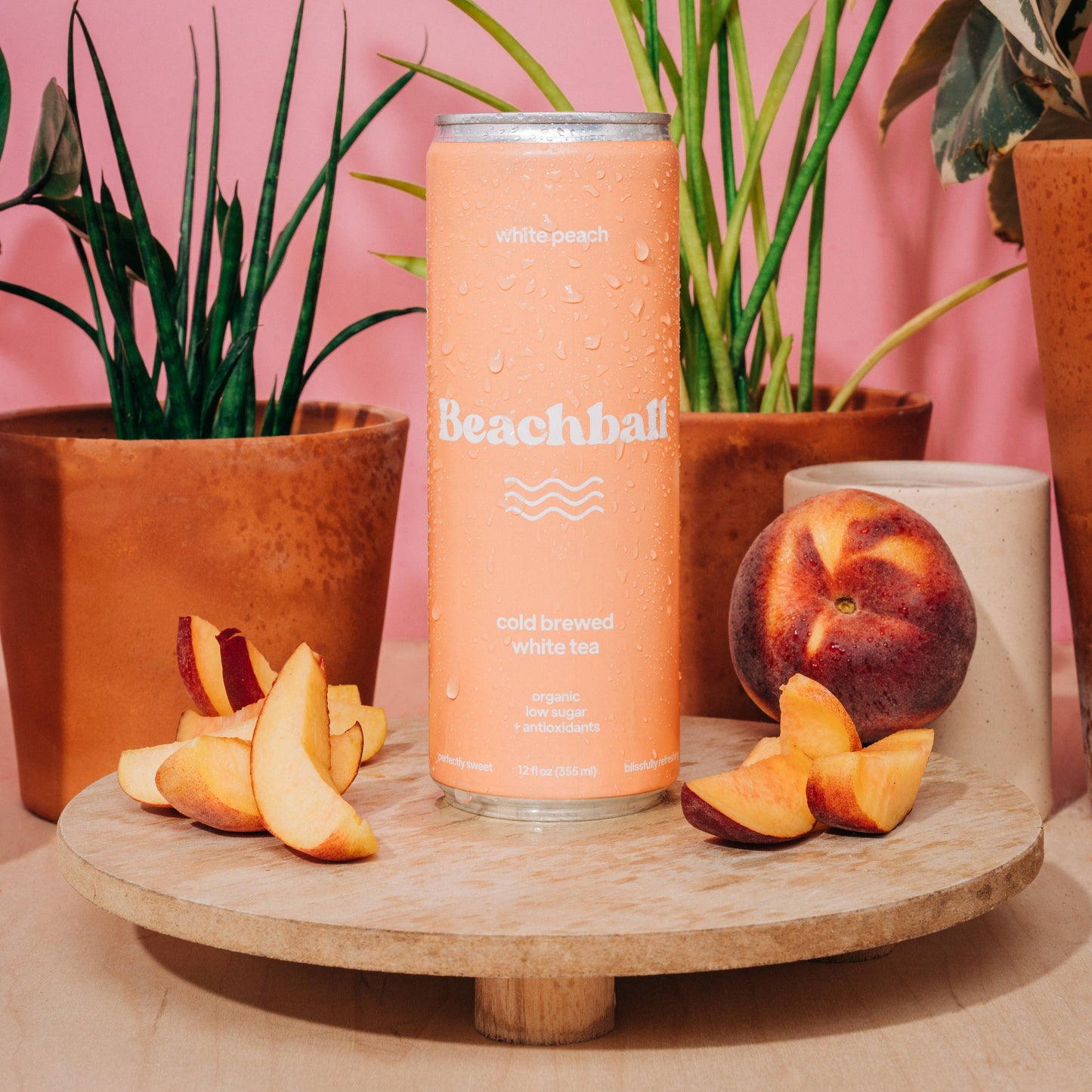 Sail Away Coffee Co. - BEACHBALL Organic Iced Tea Can - White Peach Swede Alley Co.