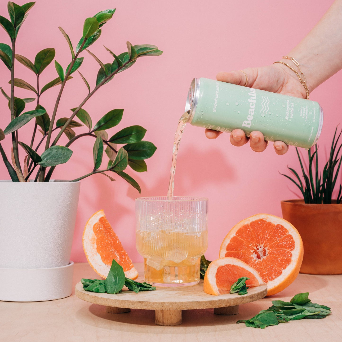 Sail Away Coffee Co. - BEACHBALL Organic Iced Tea Can - Grapefruit Basil Mint Swede Alley Co.
