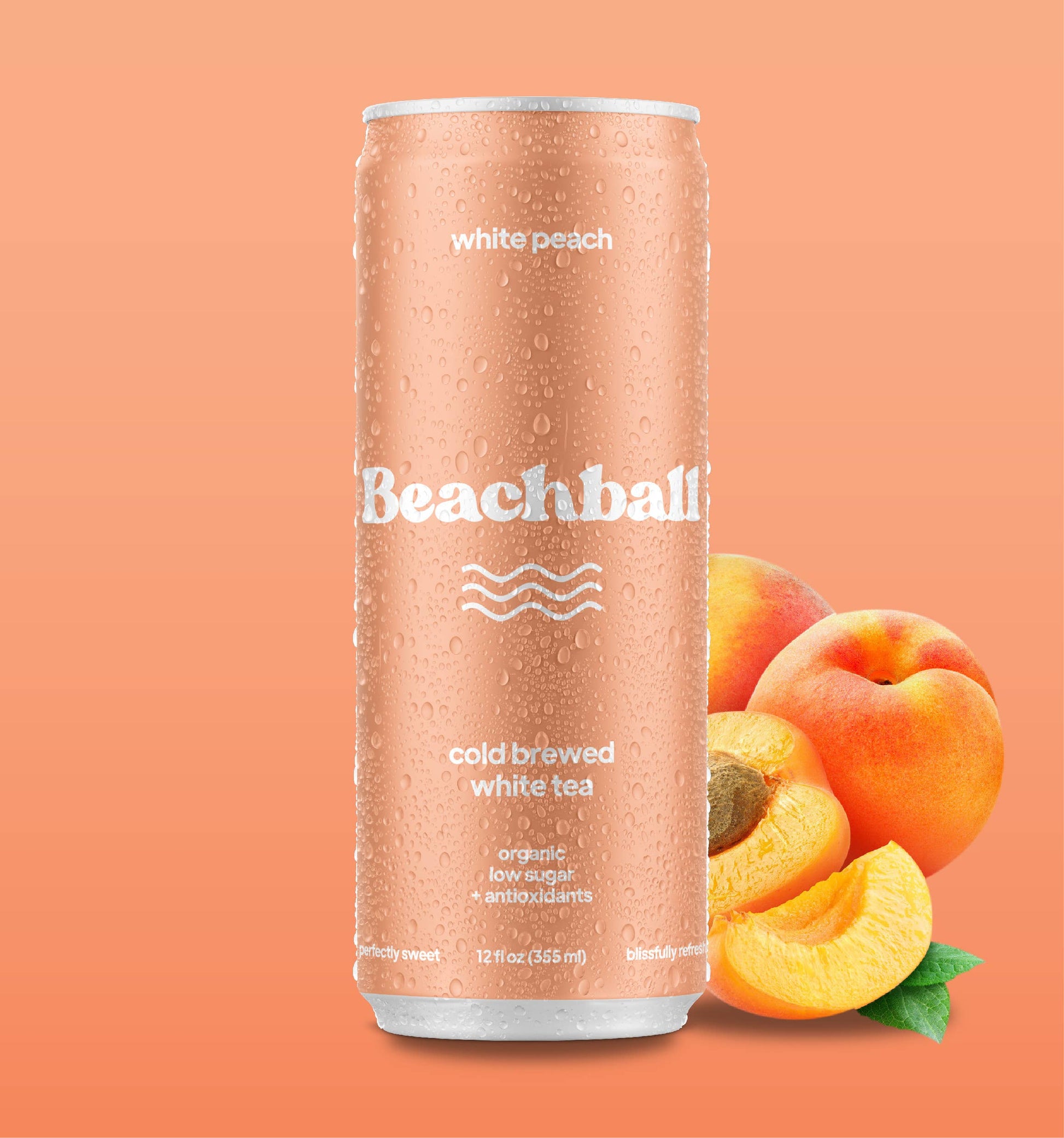 Sail Away Coffee Co. - BEACHBALL Organic Iced Tea Can - White Peach Swede Alley Co.