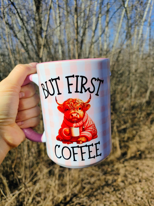 But First Coffee Highland Mug Swede Alley Co.